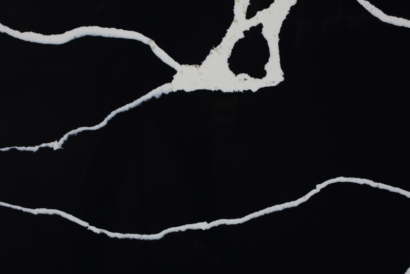 PXQZ104 Black Quartz Slab for Kitchen Island Countertop TV Background