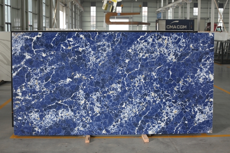 PXQZ211205-1 Pengxiang Quartz Countertop Blue Artificial Stone Kitchen Tabletops