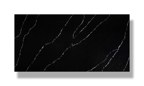 PXQZ220531-3 Black Artificial Quartz With White Veins for Kitchen Desk Top