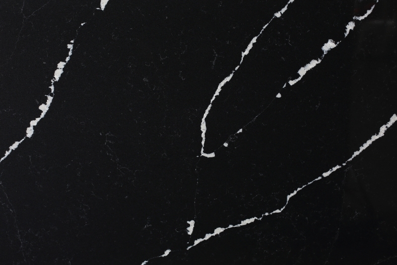 PXQZ220531-3 Black Artificial Quartz With White Veins for Kitchen Desk Top