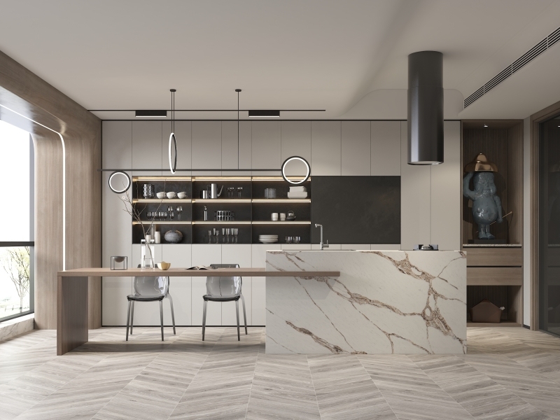 PXQZ240218-1 Latest Design Luxury Artificial Quartz Slab Stone Table top