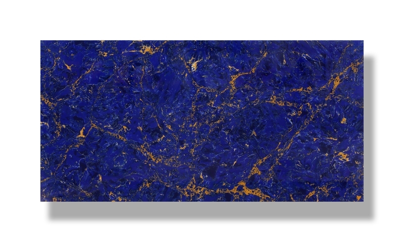 PXQZ220617-2 Luxurious Royal Blue Quartz Slab Hotel Lobby Artificial Stone Decoration