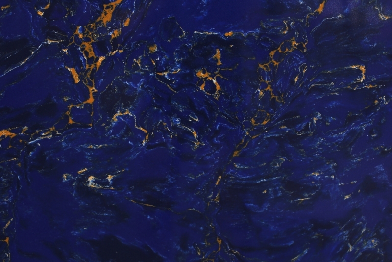 PXQZ220617-2 Luxurious Royal Blue Quartz Slab Hotel Lobby Artificial Stone Decoration