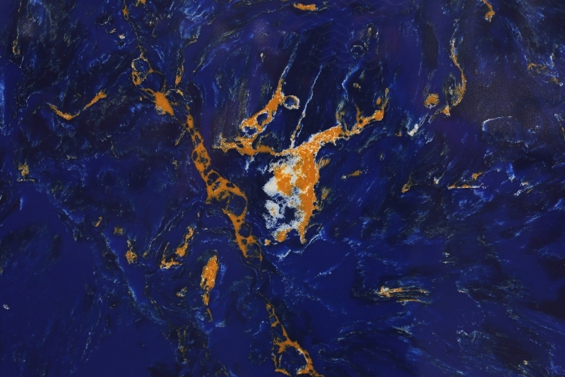 PXQZ220617-2 Luxurious Royal Blue Quartz Slab Hotel Lobby Artificial Stone Decoration