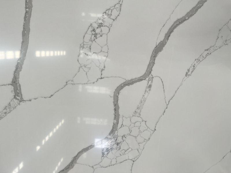 PXQZ111 Snow White Engineered Stone Quartz Table Top Kitchen Flooring