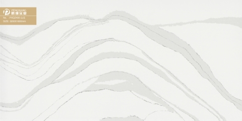 PXQZ400 Artificial Stone Quartz Calacatta Hill Lines Symbol Quartz Wall Cladding