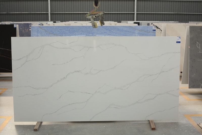 PXQZ200930-1 White Artificial Quartz Slab Wall Matt Surface