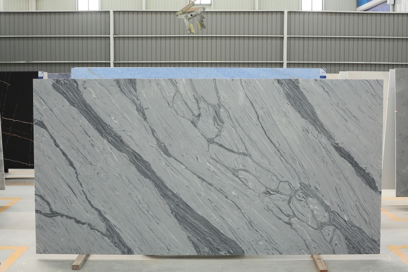 PXQZ220701-2 Quartz Stone Slabs Sea-landscape Shape Design for Homedesign