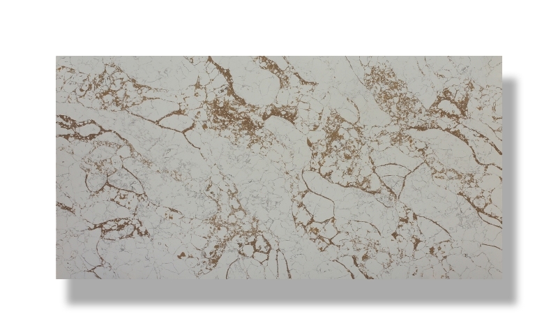 PXQZ211212-1 Carrara Stripes Quartz Gloden Veins Residential Counter Decor