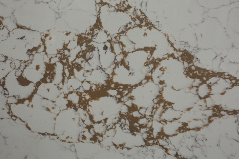 PXQZ211212-1 Carrara Stripes Quartz Gloden Veins Residential Counter Decor