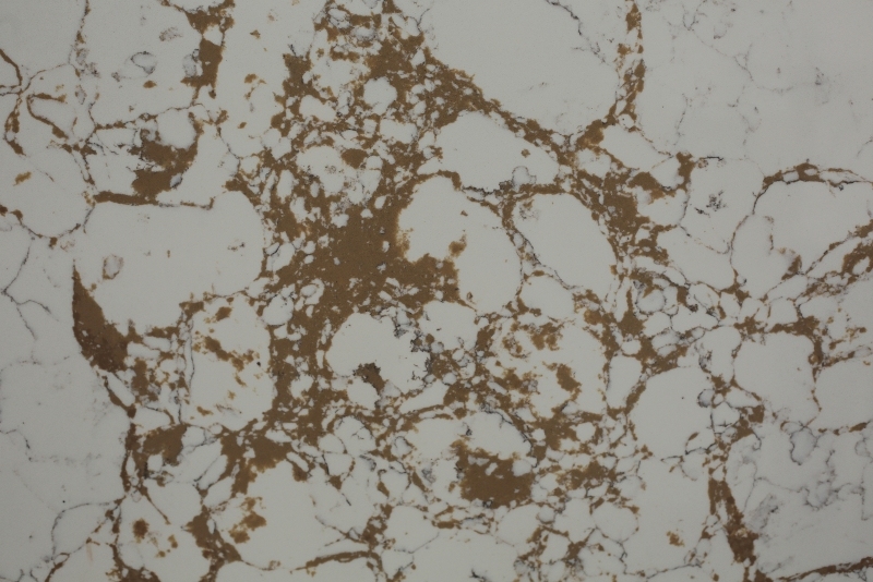 PXQZ211212-1 Carrara Stripes Quartz Gloden Veins Residential Counter Decor