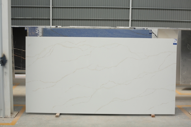 PXQZ220413-1 Waterproof Artificial Quartz with Soft Brown Veins