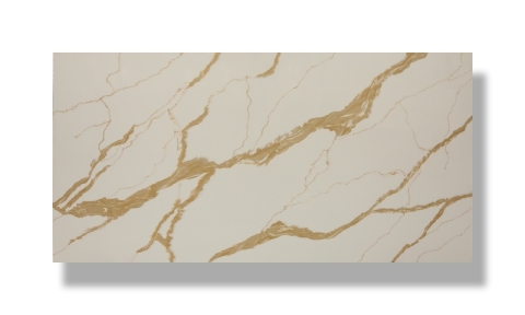 PXQZ201104-2 GLoden Veins Artificial Quartz Warm Neutral Calacatta