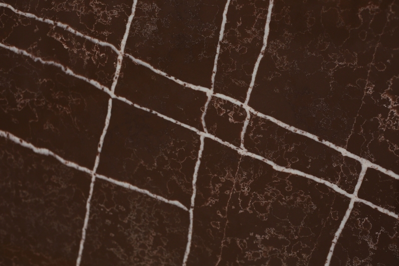 PXQZ201217-1 Brown Quartz Surface with White Veins Interior Decoration