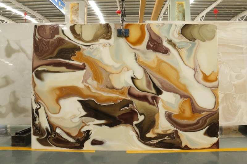 TR9006 Translucent Stone Polished Artificial Onyx Panel with High Quality