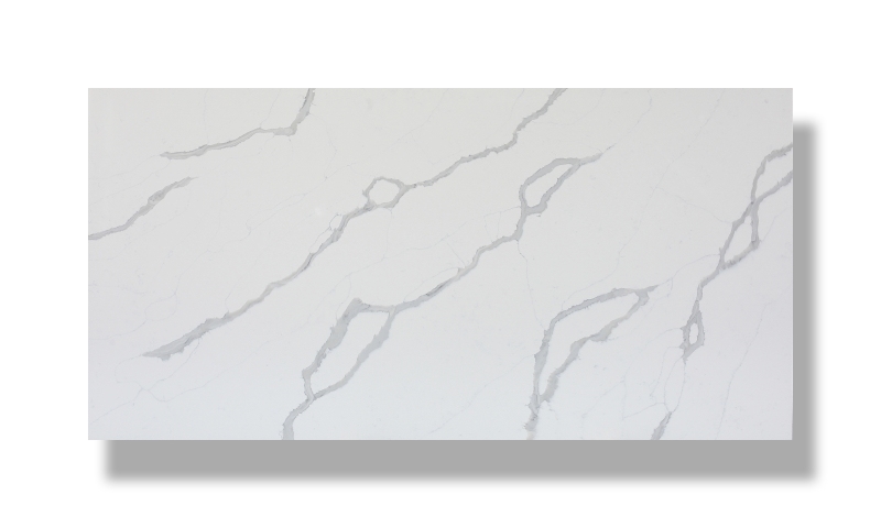 PXQZ190612-1 Quartz Surface White Calacatta Series High-end Design Engineered Stone