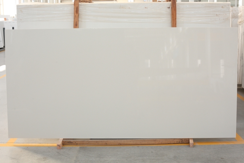 PXQZ221108-3 White Particle Quartz Engineered Stone Solid Color Kitchen top