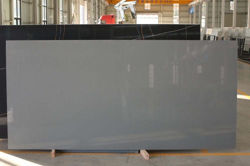 PXQZ221109-4 Solid Color Grey Artificial Quartz Cut to Size for Countertops