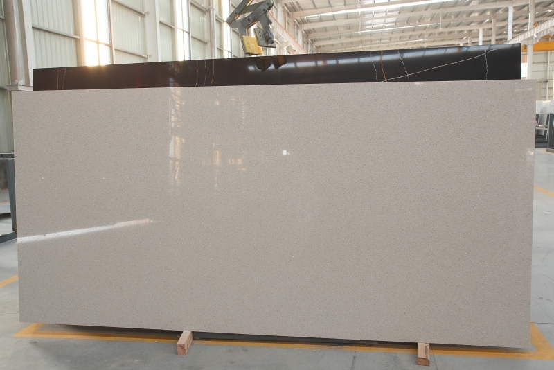 PXQZ600 Crystal Off-white Quartz Galaxy Artificial Stone Slab Wholesale