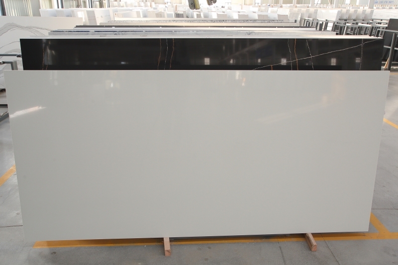 PXQZ845 White Solid Color Artificial Quartz Jumbo Size Customization Acceptable