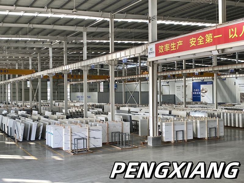 Supply PXQZ240327-3 White Quartz Artificial Stone with Golden