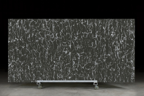 PXQZ230330-1 Black Artificial Quartz Slabs Anti Pollution Kitchen Countertops