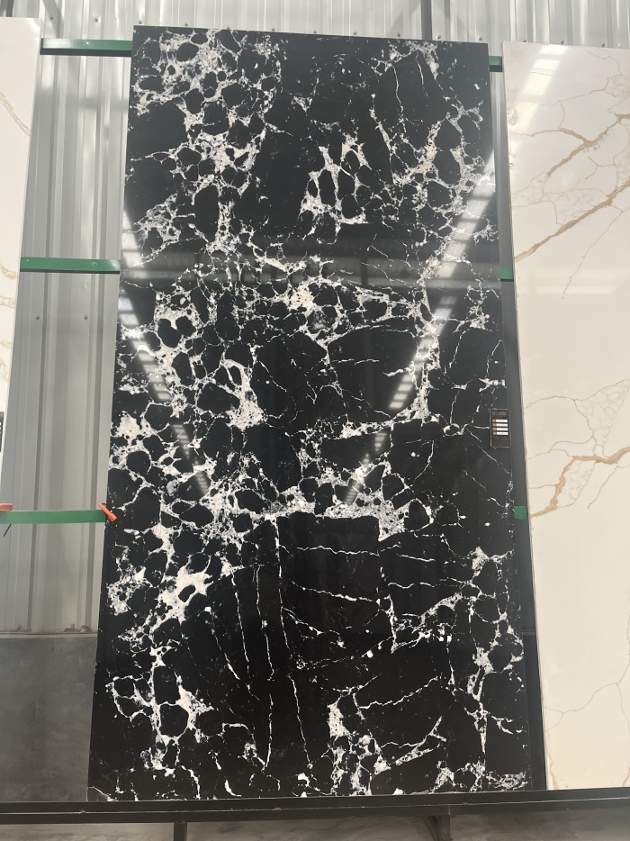 PXQZ230709-2 High-end Black Quartz Sheet Engineered Stone Panel