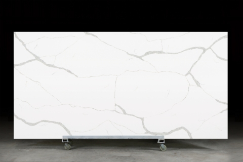 PXQZ180406-3 White Calacatta Classic Design Artificial Quartz Stone Sheets