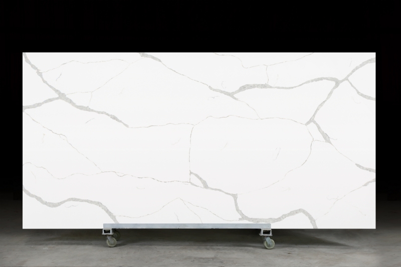 PXQZ180406-3 White Calacatta Classic Design Artificial Quartz Stone Sheets