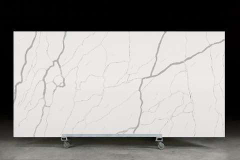 PXQZ180527-3 White Calacatta Artificial Quartz Anti Pollution Countertops