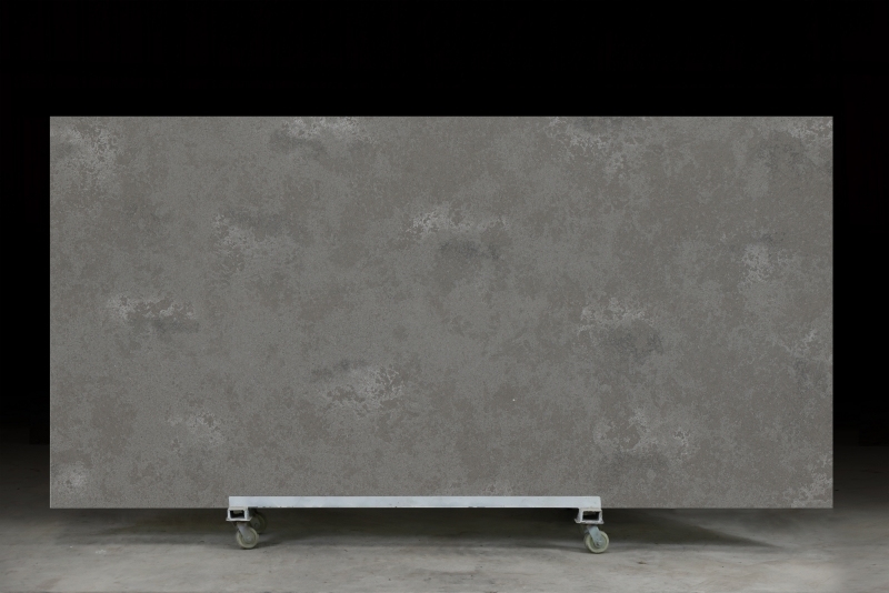 PXQZ181215-1 Leathered Surface Artificial Quartz Grey Faux Stone Slab