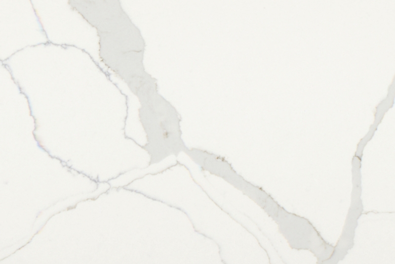 PXQZ190514-3 White Calacatta Quartz Slab Cut to Size Kitchen Countertop