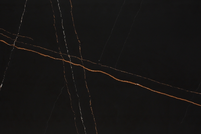 PXQZ191007-1 Black Artificial Quartz with Gold Veins Wholesale Stone Sheets