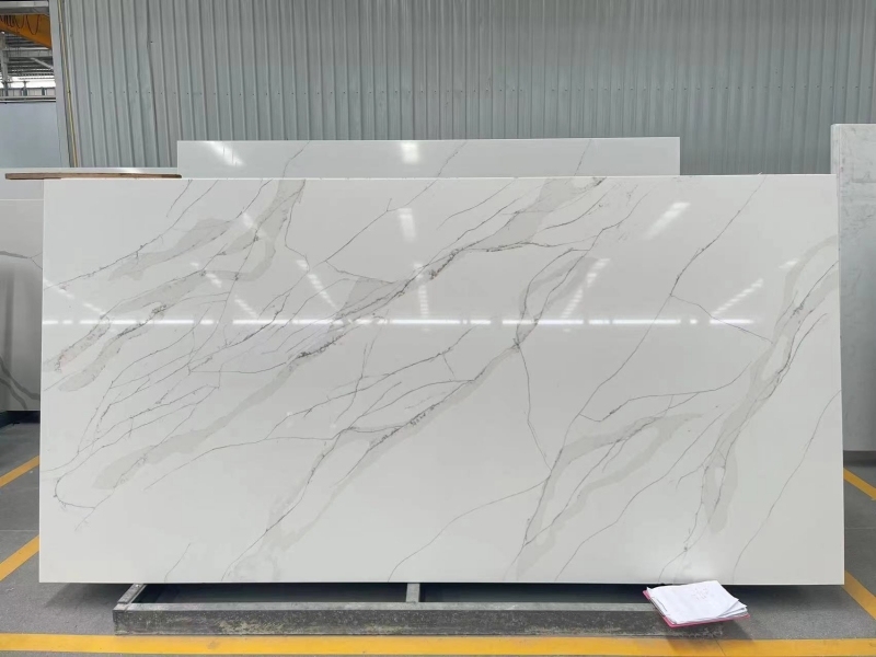 PXQZ230215-1 Natural Stone Look Quartz Surface Modern Kitchen Countertop Cabinet