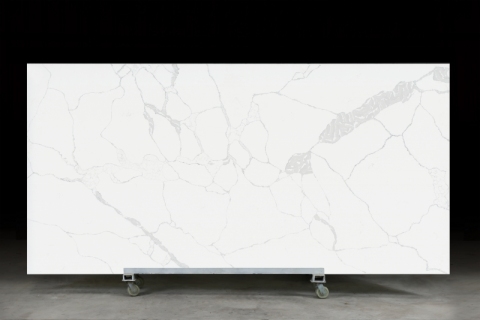 PXQZ114 Artificial Quartz White Calacatta 3200mm Stone Sheets Countertops