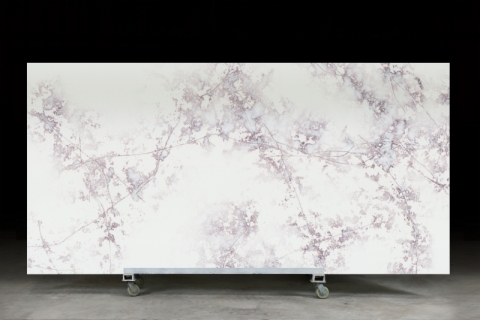 PXQZ 221125-6 Waterproof Artificial Quartz Purple Veins Wholesale Stone Big Slab