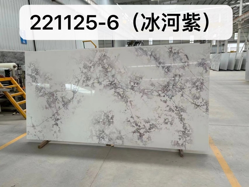 PXQZ 221125-6 Waterproof Artificial Quartz Purple Veins Wholesale Stone Big Slab