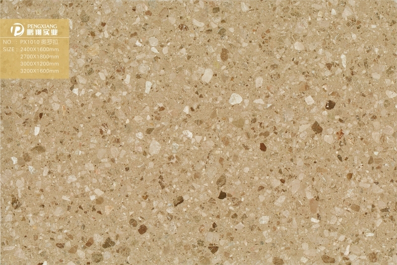 PX1010 Wholesale Beige Stone Chips Artificial Marble Slabs 2400mm Stone Block