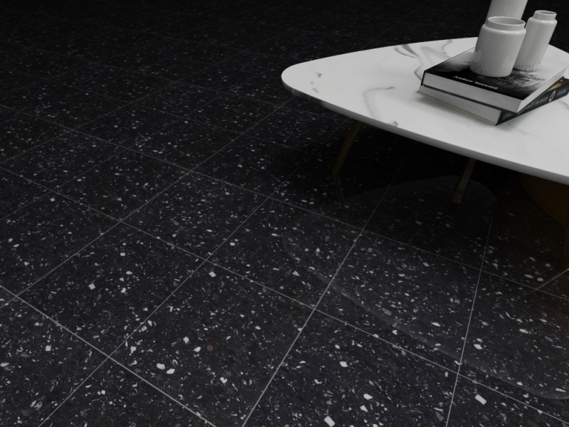 PX0507 Easy Clean Black Artificial Marble Stone Tiles for Flooring Cut to Size