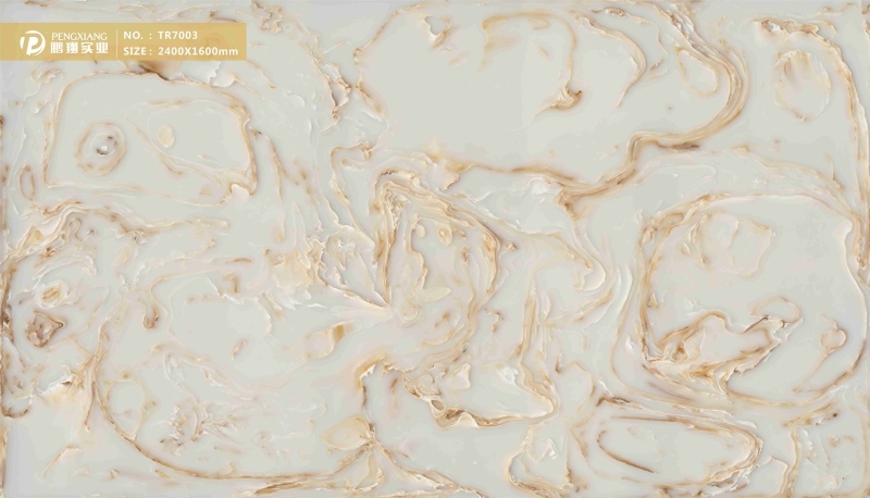 TR7003 Stain Resistant Beige Onyx Stone Transparent Artificial Stone Panel