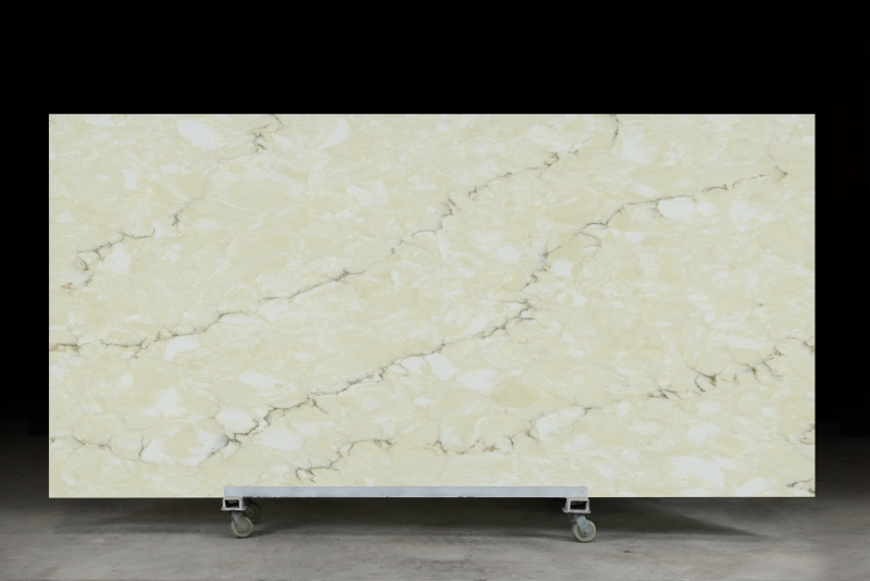 PXQZ 241214-1 Yellow Artificial Quartz Stone Products Countertops