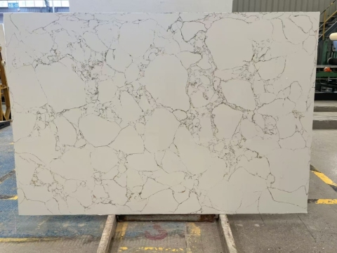 2024 White Calcatta Golden Veins Artificial Marble In Stock