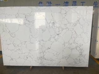 Latest White Engineered Marble with Grey Veins for Villa Decoration