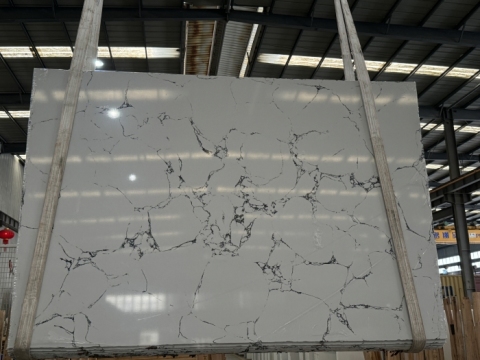Panda White Engineered Marble Stone Slabs Cut to Size Acceptable