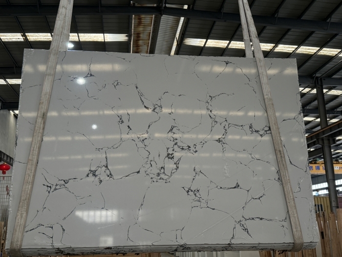 Panda White Engineered Marble Stone Slabs Cut to Size Acceptable