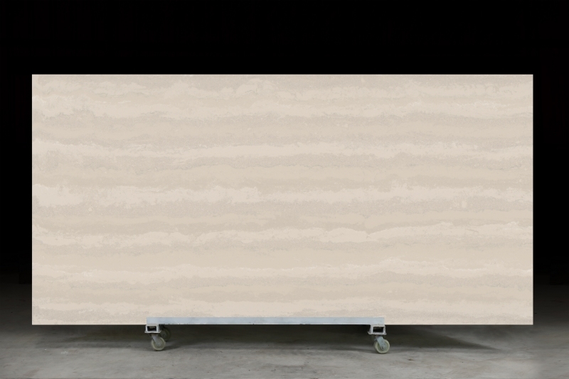 PXQZ 250614-2 Wholesale Beige Quartz Natural Stone Look Design