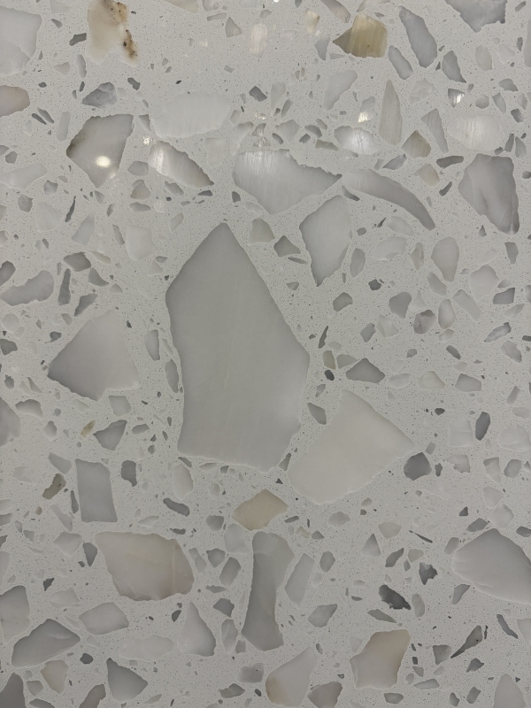 PXS1058 Large Particles White Terrazzo Stone Slabs for Wholesale