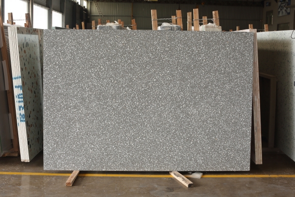 grey terrazzo slabs