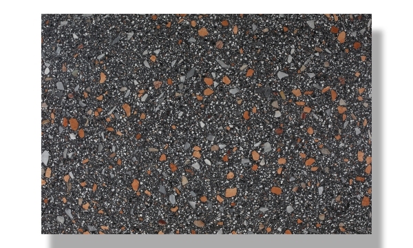PXS1098 Black Terrazzo Resin Free Stone Artificial Stone Slab for Sale