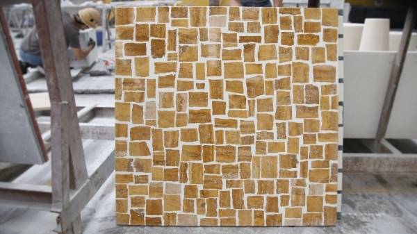 Carreaux de mosaïque en terrazzo PCM0001, en pierre reconstituée, 800 x 800 mm